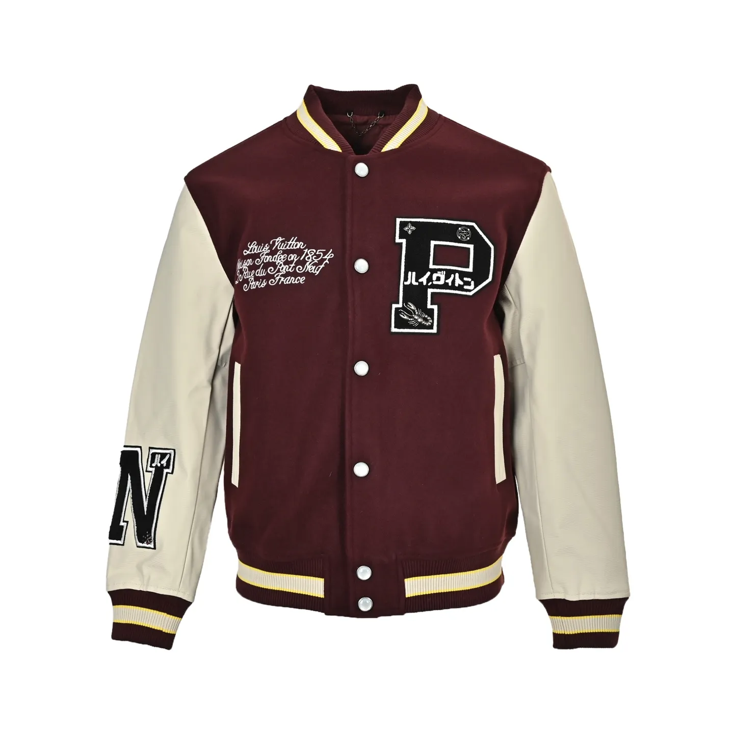 Louis Vuitton/Louis Vuitton embroidered letter logo baseball jacket